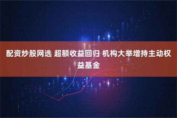 配资炒股网选 超额收益回归 机构大举增持主动权益基金